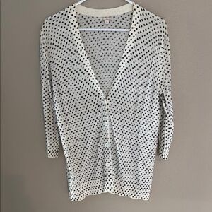 Gap Women's White and Black Polka dot Cardigan